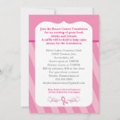 Uitnodiging tot evenement met roze lint-borstkanke (Achterkant)