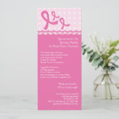 Uitnodiging tot evenement met roze lint-borstkanke (Staand voorkant)