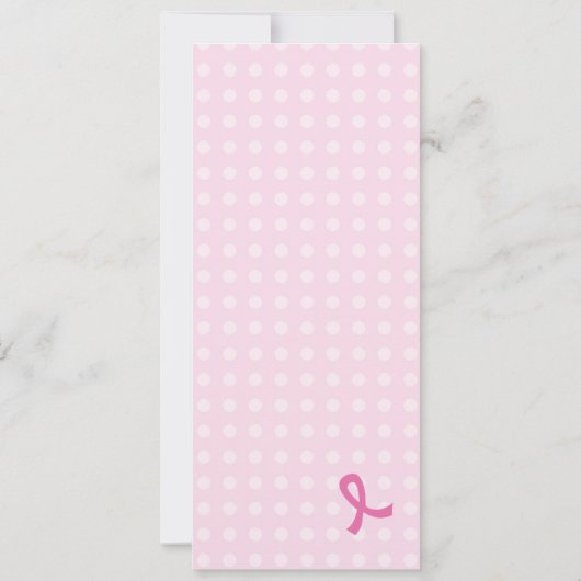 Uitnodiging tot evenement met roze lint-borstkanke (Achterkant)