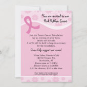 Uitnodiging tot evenement met roze lint-borstkanke (Voorkant)