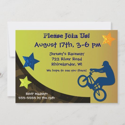 Uitnodiging tot extreme fietsen op eigen initiatie (Achterkant)