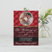 Uitnodiging tot fancy Rode Foto-bruiloft (Staand voorkant)