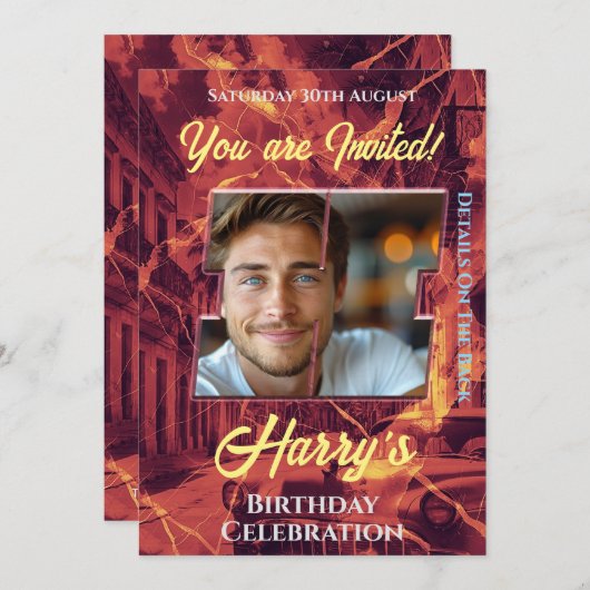 Uitnodiging tot feestdag (Voorkant / Achterkant)