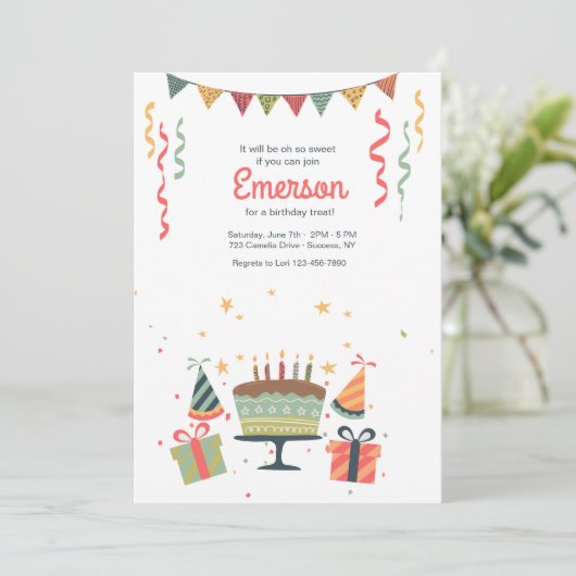 Uitnodiging tot feestdag (Staand voorkant)