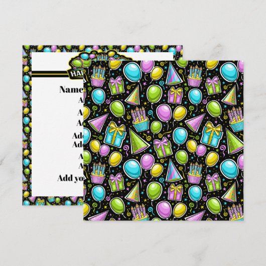 Uitnodiging tot feestdag (Voorkant / Achterkant)