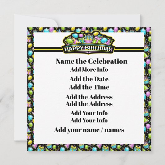 Uitnodiging tot feestdag (Achterkant)