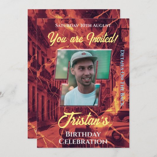 Uitnodiging tot feestdag (Voorkant / Achterkant)