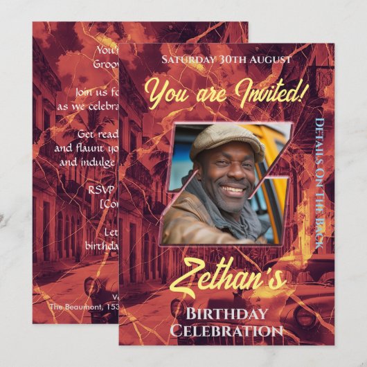 Uitnodiging tot feestdag (Voorkant / Achterkant)