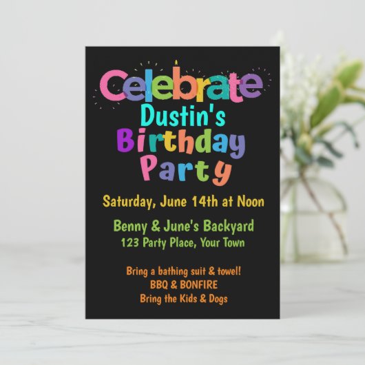 Uitnodiging tot feestdag (Staand voorkant)