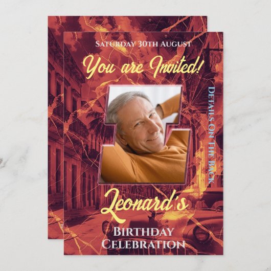 Uitnodiging tot feestdag (Voorkant / Achterkant)