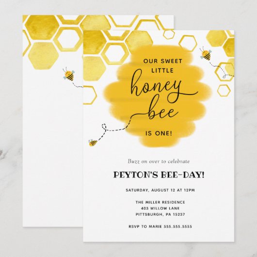 Uitnodiging tot feestdag bij bijen (Voorkant / Achterkant)