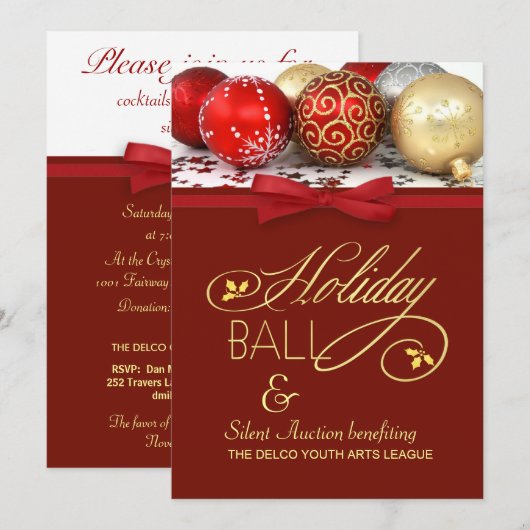 Uitnodiging tot feestdag en evenement voor goede d (Voorkant / Achterkant)