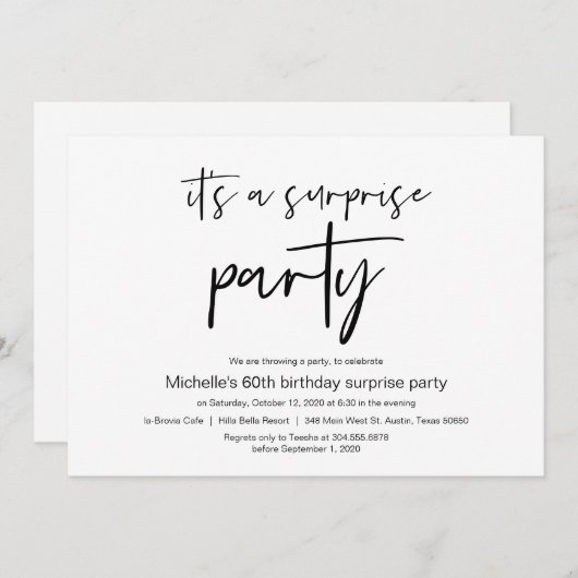 Uitnodiging tot feestdag feestdag (Voorkant / Achterkant)