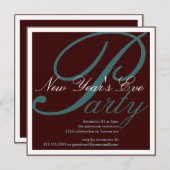 Uitnodiging tot feestdag in nieuwjaarsfeest (Voorkant / Achterkant)