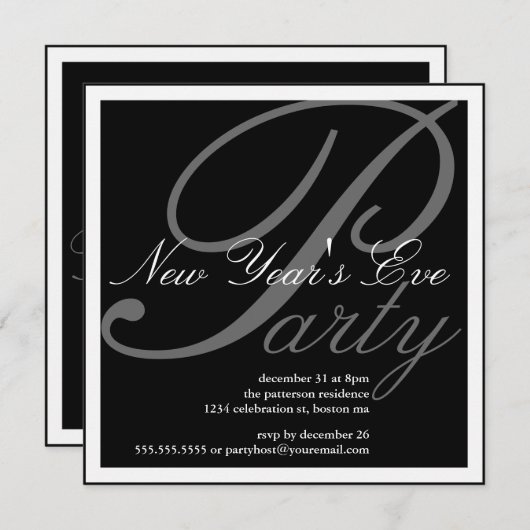 Uitnodiging tot feestdag in nieuwjaarsfeest (Voorkant / Achterkant)