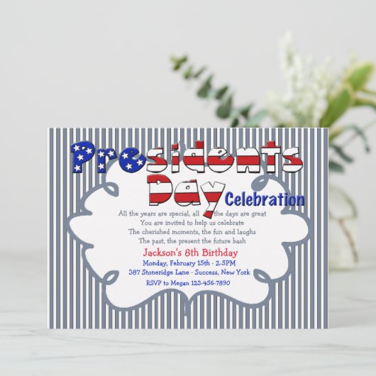 Uitnodiging tot feestdag president (Staand voorkant)