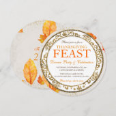 Uitnodiging tot feestdag Thanksgiving (Voorkant / Achterkant)