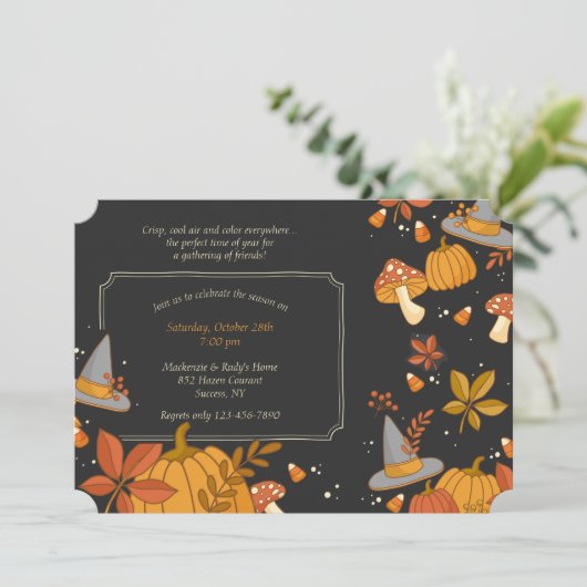 Uitnodiging tot feestdagen oktober (Staand voorkant)