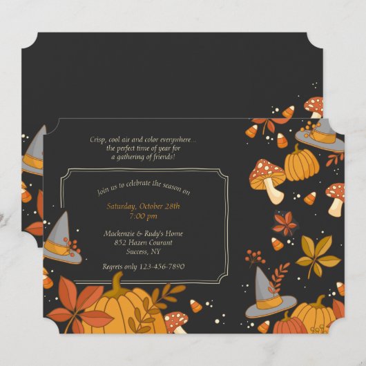 Uitnodiging tot feestdagen oktober (Voorkant / Achterkant)