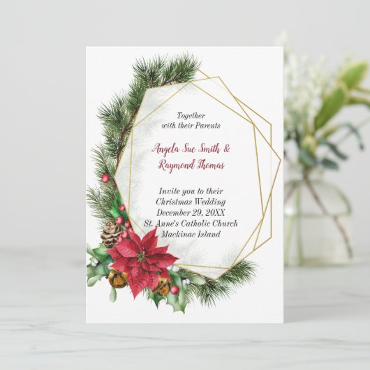 Uitnodiging tot feestelijke kerstfeestelijke Geome (Staand voorkant)