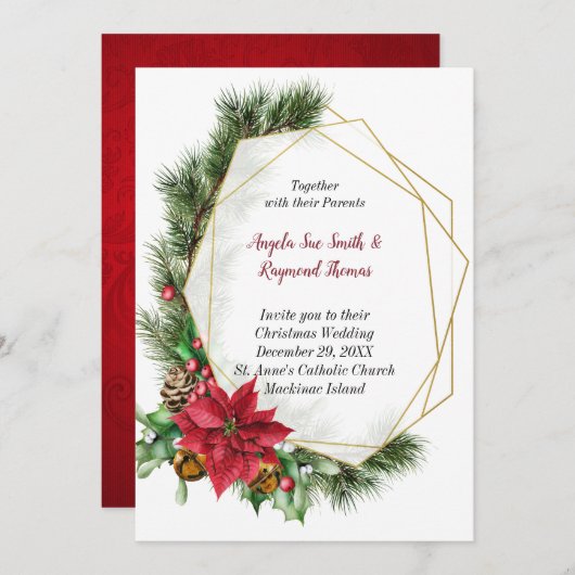 Uitnodiging tot feestelijke kerstfeestelijke Geome (Voorkant / Achterkant)