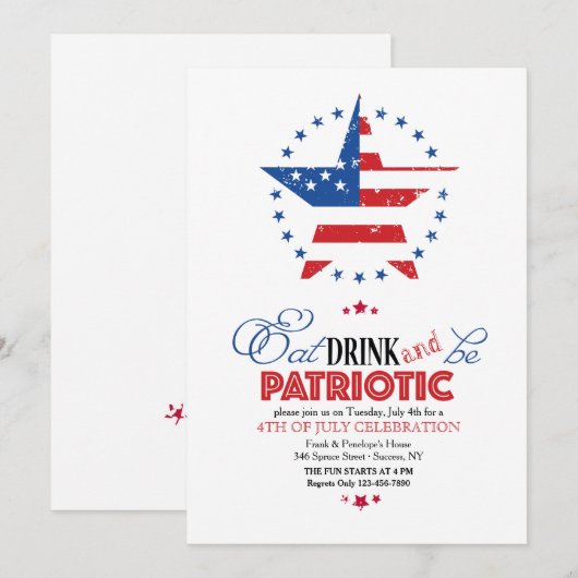 Uitnodiging tot feestvieren (Voorkant / Achterkant)