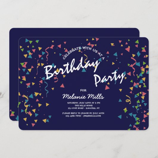 Uitnodiging tot feestvieren (Voorkant / Achterkant)