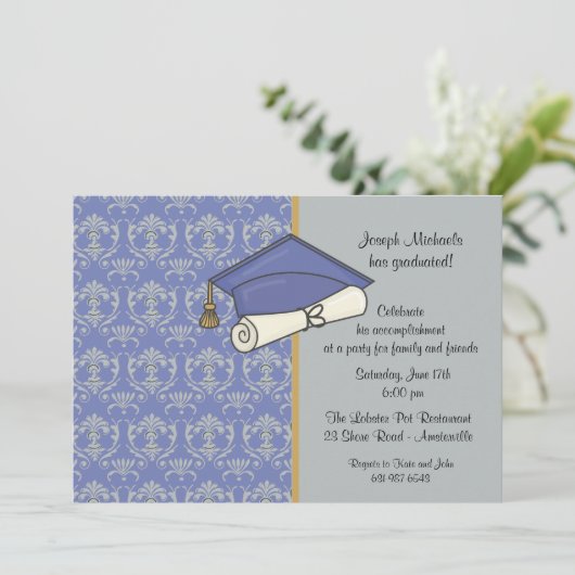 Uitnodiging tot feestvieren afstuderen (Staand voorkant)