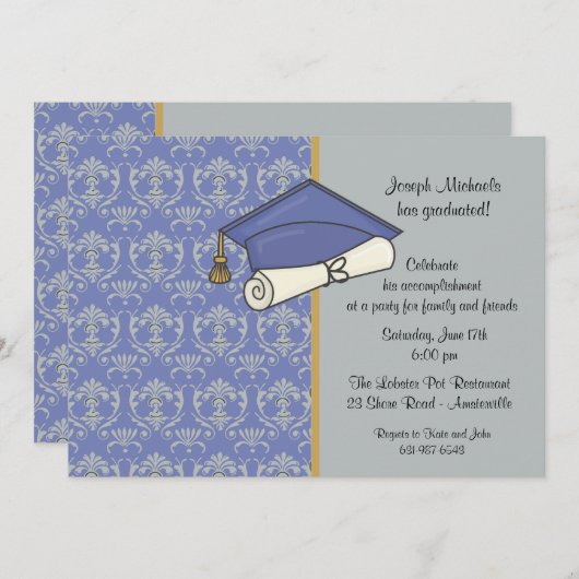 Uitnodiging tot feestvieren afstuderen (Voorkant / Achterkant)