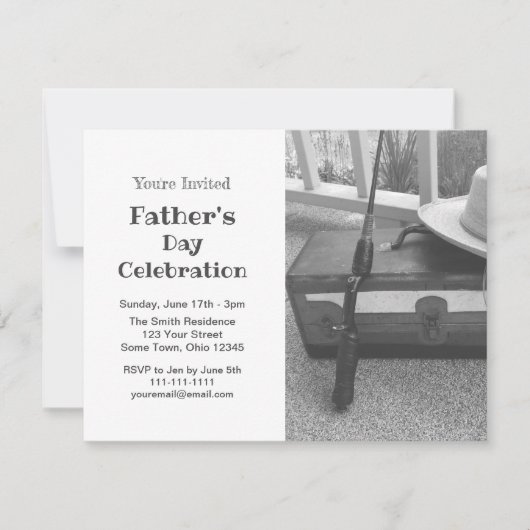 Uitnodiging tot feestvieren vaderdag (Voorkant)