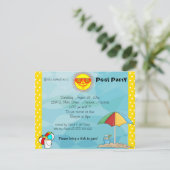 Uitnodiging tot feestvieren zonder brand en pool (Staand voorkant)