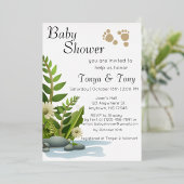  uitnodiging tot Folie Baby shower tuin (Staand Voorkant)