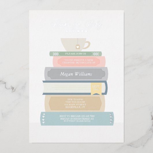 Uitnodiging tot Folie boekje Baby shower (Voorkant)