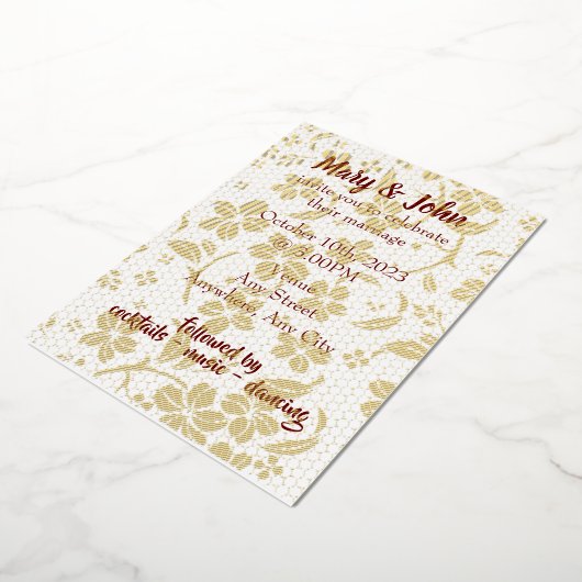 Uitnodiging tot folie bruiloft - volledig bewerkba (Gedraaid)