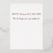 Uitnodiging tot folie bruiloft - volledig bewerkba (Achterkant)