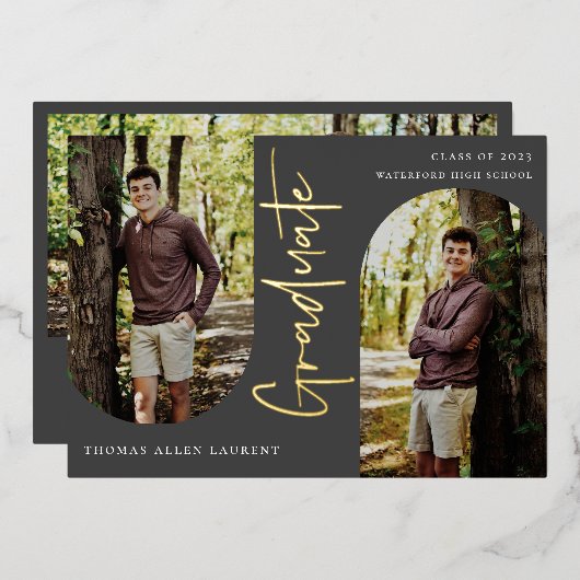 Uitnodiging tot Folie van Afstuderen van de Foto S (Voorkant / Achterkant)