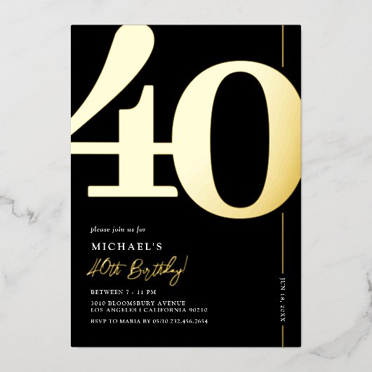 Uitnodiging tot Folie van de 40e verjaardag van de (Voorkant)