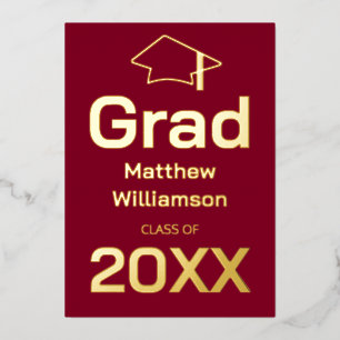 Uitnodiging tot Folie van de Burgundy Graduation P