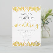 Uitnodiging tot Folie van de moderne Floral Weddin (Staand Voorkant)