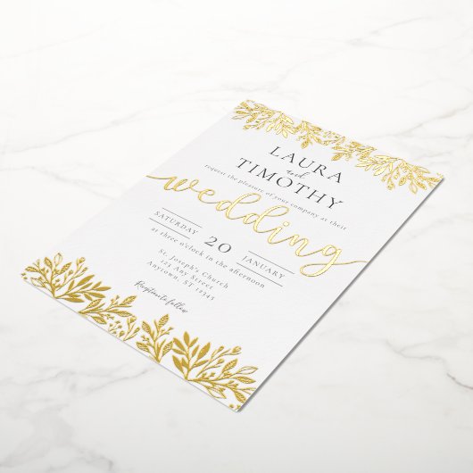 Uitnodiging tot Folie van de moderne Floral Weddin (Gedraaid)