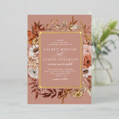 Uitnodiging tot Folie van de rustige herfst floral (Staand Voorkant)