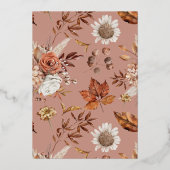 Uitnodiging tot Folie van de rustige herfst floral (Achterkant)