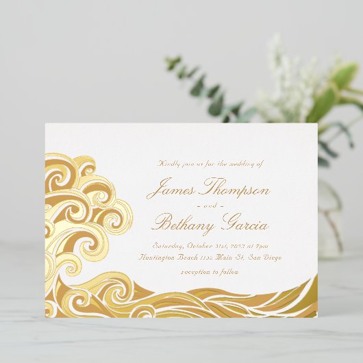 Uitnodiging tot Folie van de wilde strand bestemmi (Staand Voorkant)