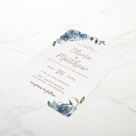 Uitnodiging tot Folie van een donkerblauwe botanis (Gedraaid)