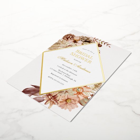 Uitnodiging tot Folie van Elegant Autumn Vrijgezel (Gedraaid)