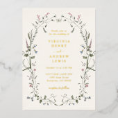 Uitnodiging tot Folie van Elegant Floral Wedding (Voorkant)