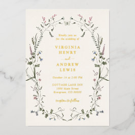 Uitnodiging tot Folie van Elegant Floral Wedding