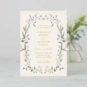 Uitnodiging tot Folie van Elegant Floral Wedding (Staand Voorkant)