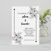 Uitnodiging tot Folie van Elegant Floral Wedding (Staand Voorkant)