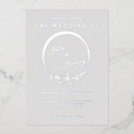 Uitnodiging tot Folie van Elegant Silver Gray Wedd